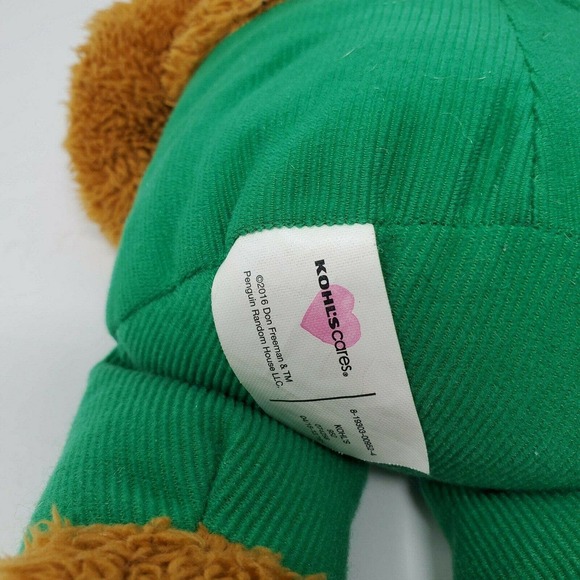 Kohl's Cares Corduroy Plush Stuffed Animal Teddy Bear Green Overalls 14" Story - Picture 4 of 6